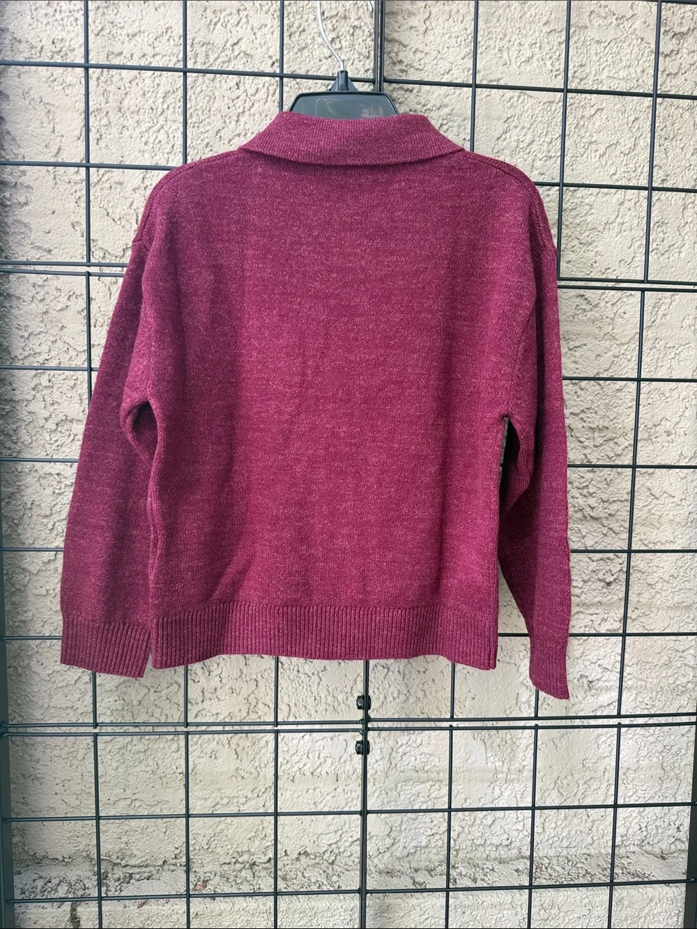 New Gap Button-Up Collar Cotton Knit Cardigan - Burgundy